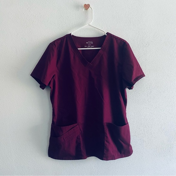 Cherokee Tops Cherokee Luxe Maroon Scrub Top Poshmark